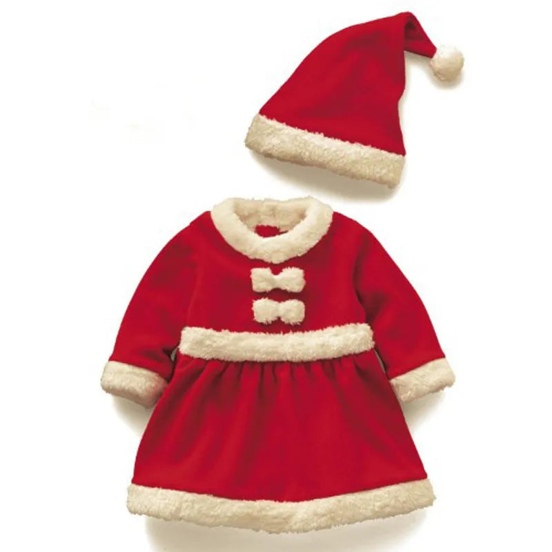 Christmas Santa Claus Suit 0-12Year Kid Christmas Party Costume Suit Baby Boy/Girl 3PCS Kids New Year Children's Clothing Set